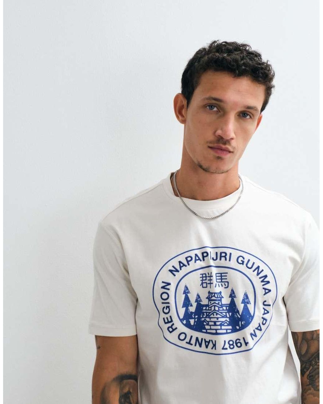 Napapijri White Japan T-shirt for men