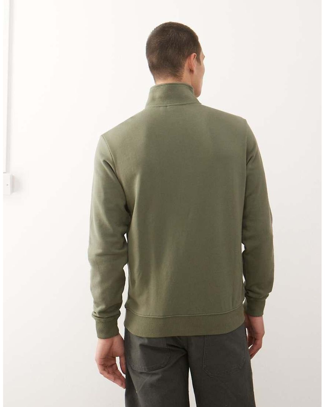Napapijri Green 1/4 Zip Sweatshirt for men