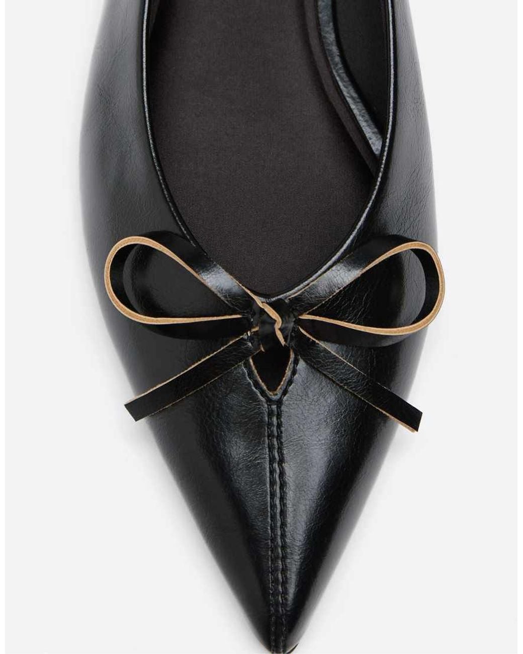 Stradivarius White Pointed Slingback Ballet Flats