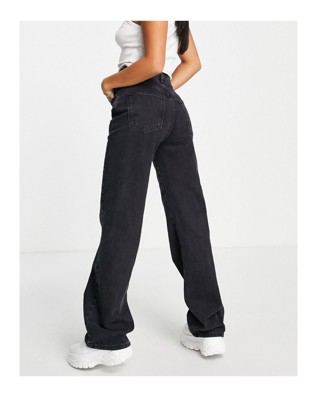 Jaren 90-stijl Dad Jeans in het Zwart 