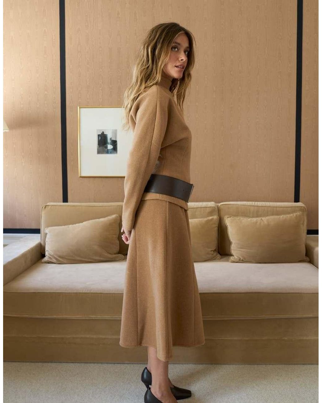 NA-KD Green X Sasha Sviridovskaya Mid Waist Midi Skirt