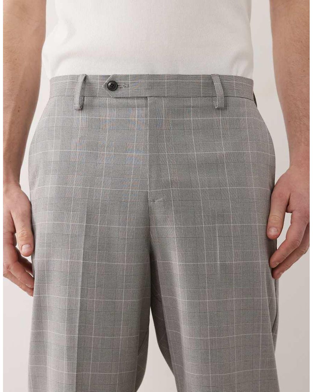 ASOS Gray Relaxed Tapered Suit Pants for men