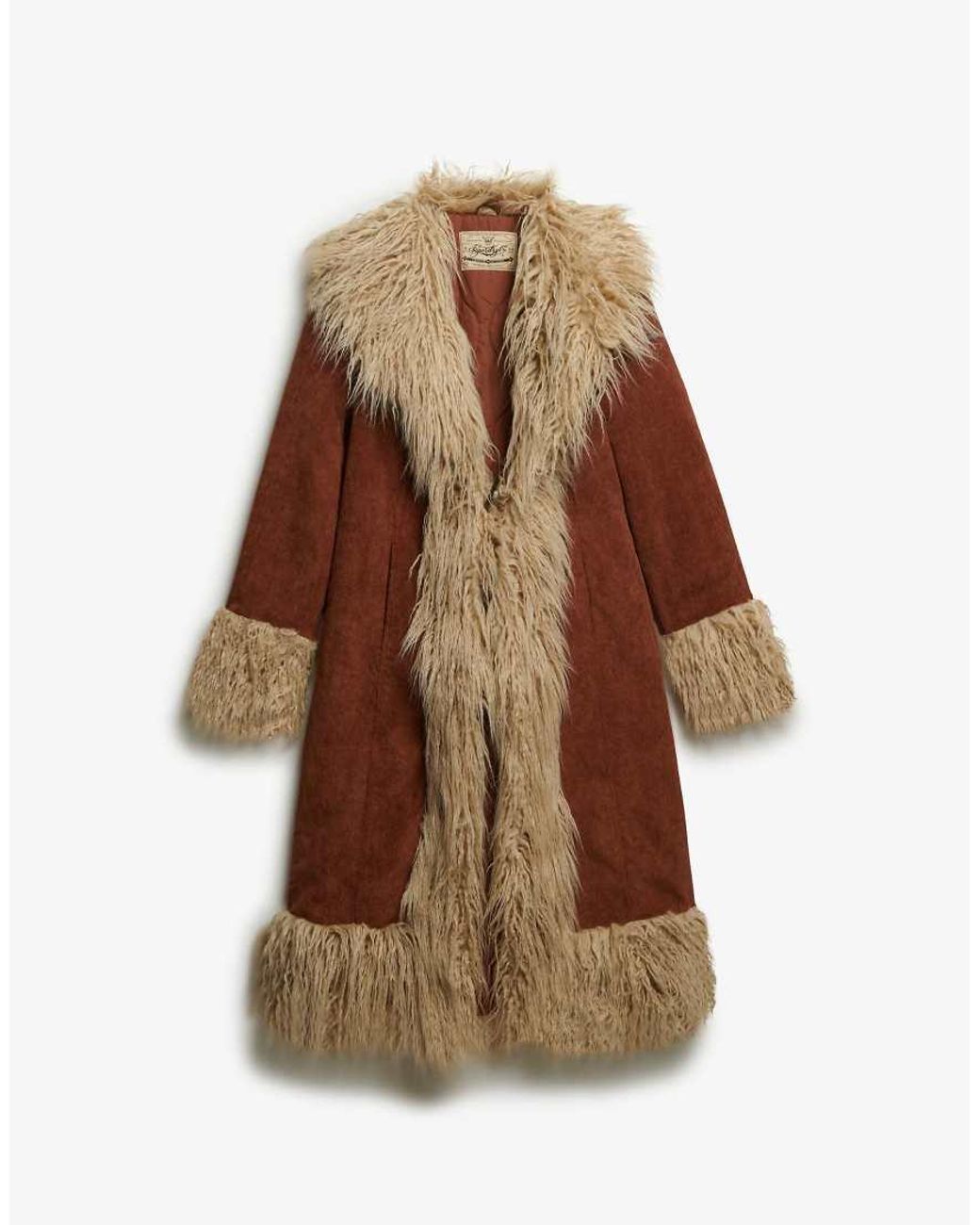 Superdry Blue Long Afghan Coat