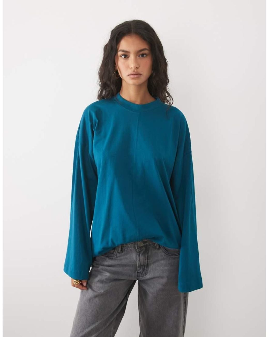 ASOS Blue Long Sleeve Skate T-shirt