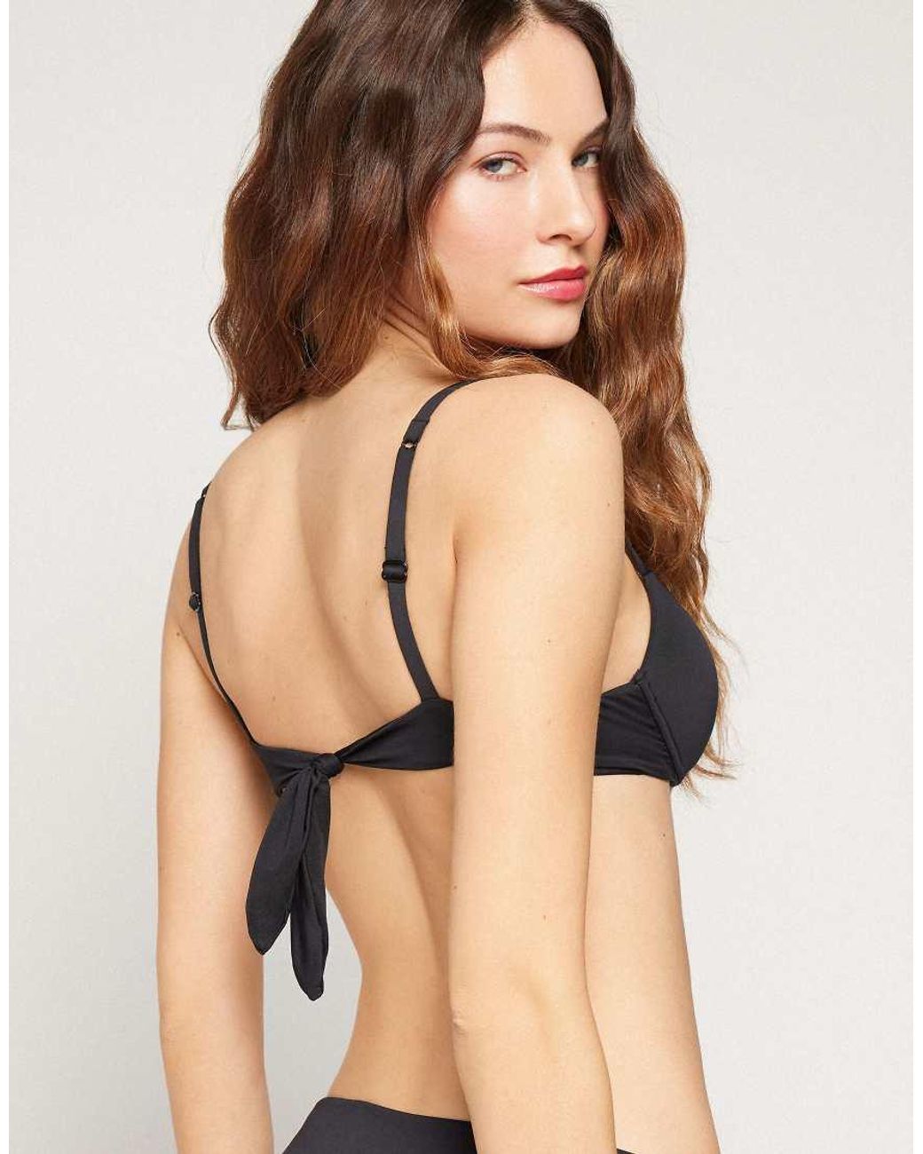 Tezenis Black Micro Padded Push-Up Bikini Top