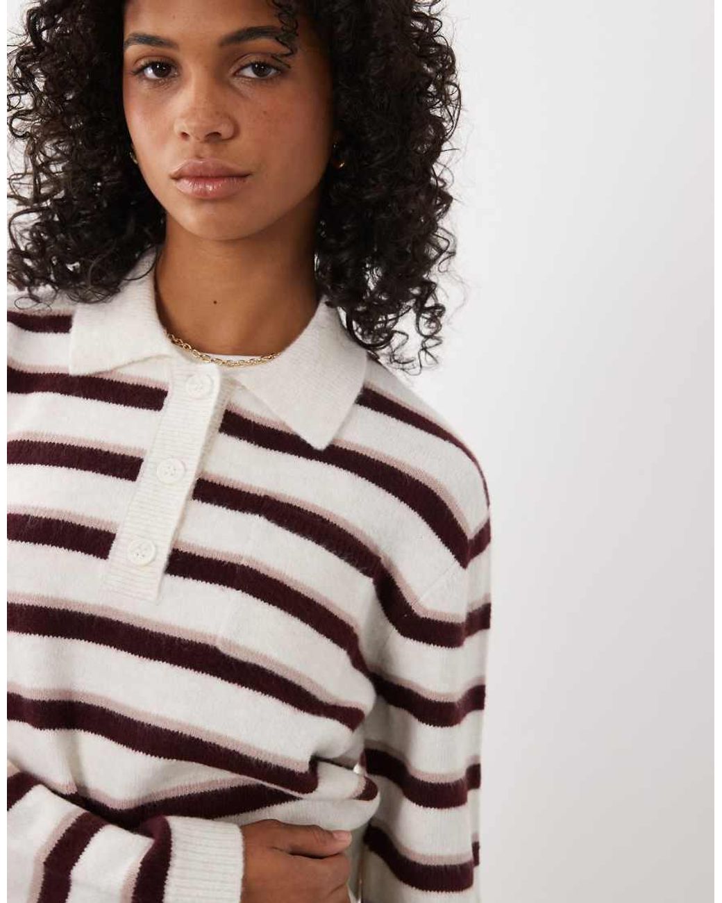 New Look Blue Knitted Polo Jumper
