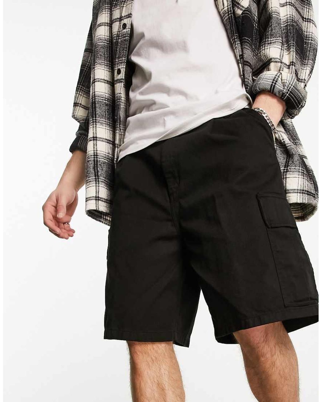 Carhartt Black Regular Garment Dyed Cargo Shorts for men