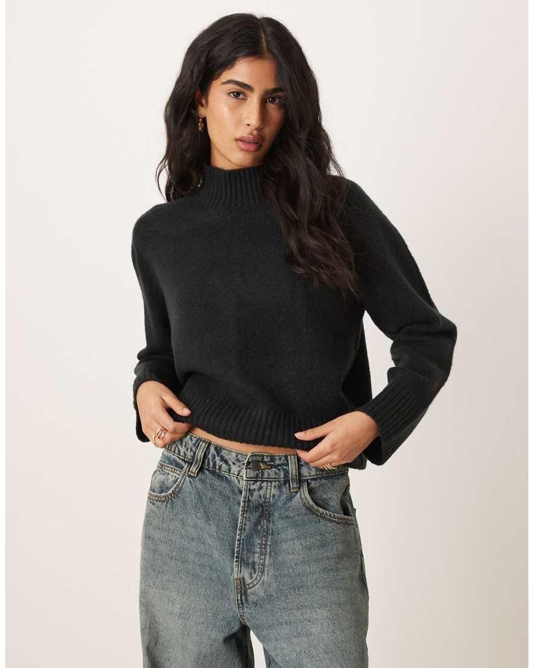 Abercrombie & Fitch Black Funnel Neck Jumper
