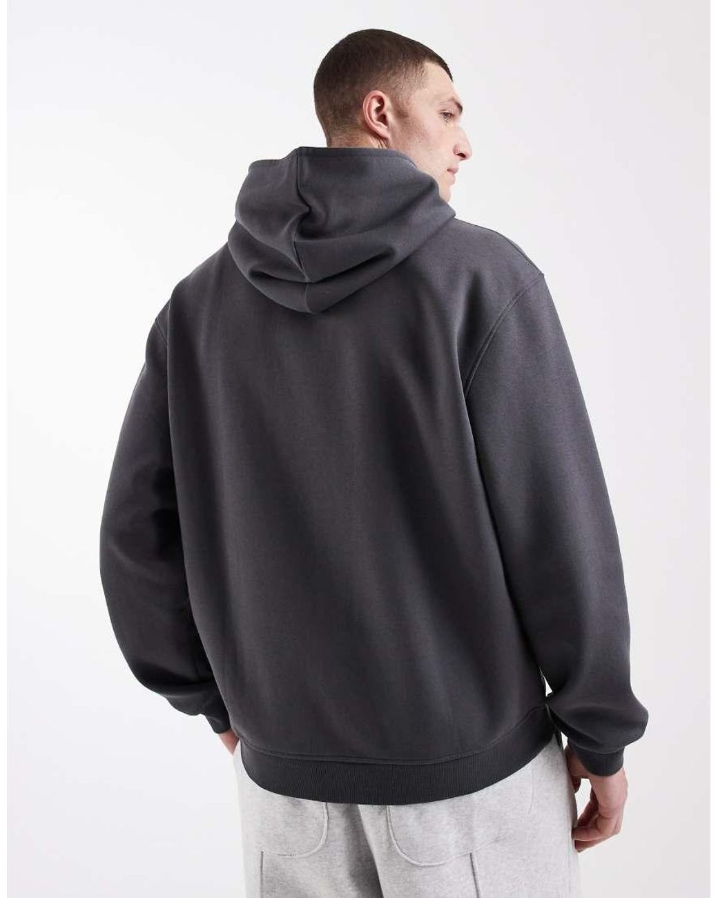 ASOS Blue Essentials Relaxed Zip Through Hoodie for men