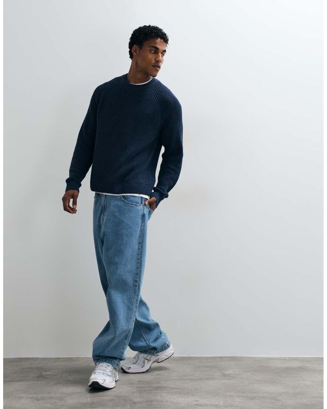Abercrombie & Fitch Blue Knitted Crew Neck Jumper for men
