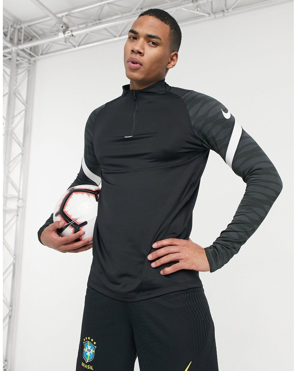 Nike Football Strike Drill Top in Black for Men | Lyst