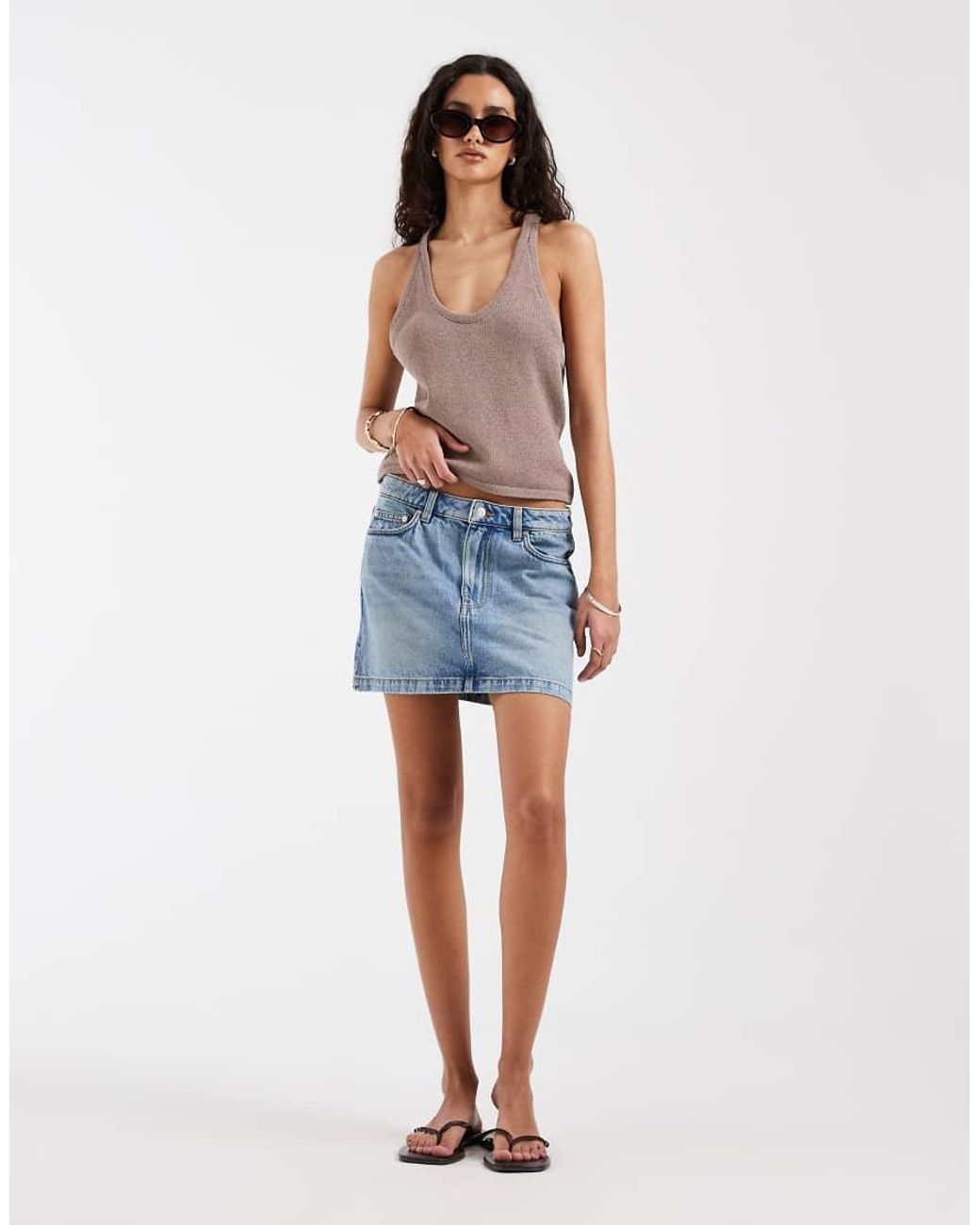 & Other Stories Blue Denim Mini Skirt