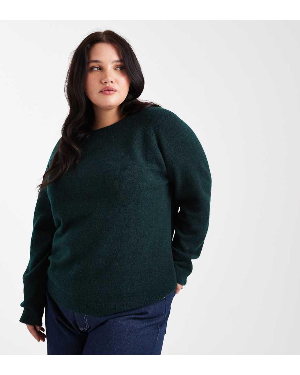 Pieces Plus Blue Pieces Curve High Neck Jumper