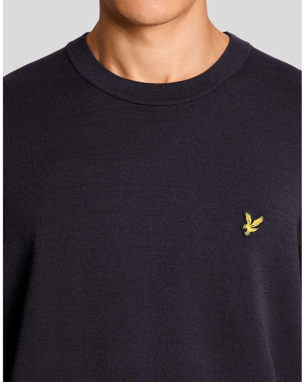 Lyle & Scott Black Mid Knits Relaxed Short Sleeve Jumper for men
