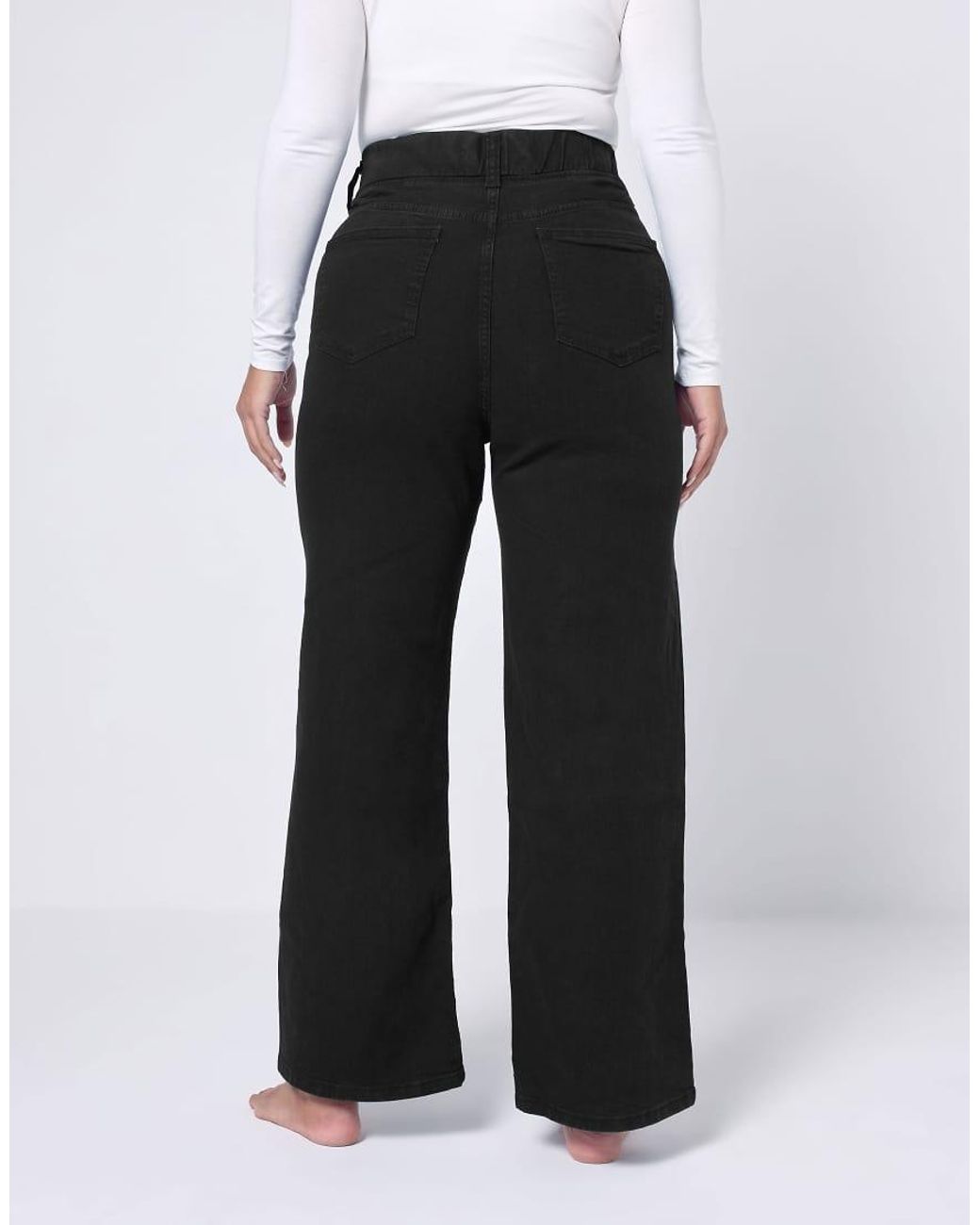 Yours Clothing Black Wide Leg Jeggings