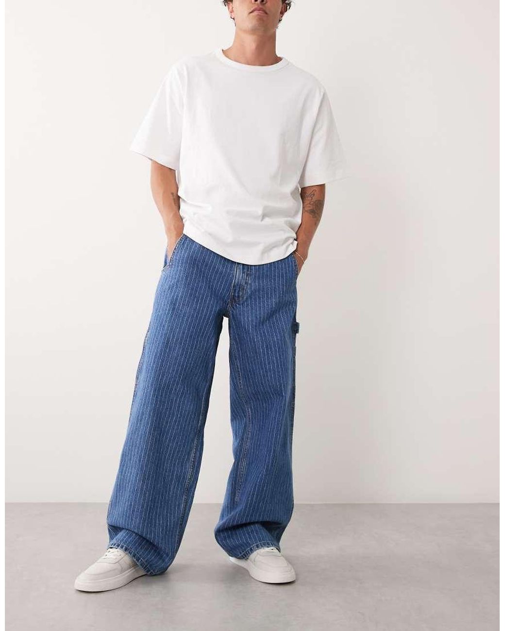 Levi's Blue Extra baggy Utility Striped Denim Jeans for men