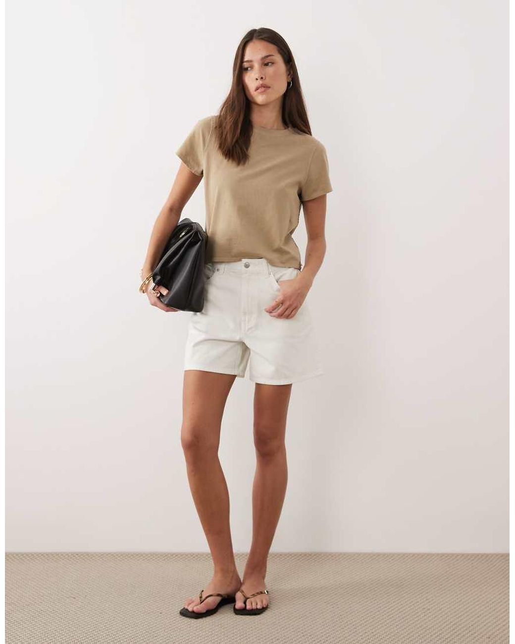 ASOS Natural Denim Dad Short