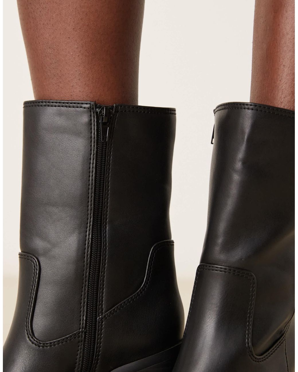 ASOS Black Ruby Pull-on Block Heeled Ankle Boots