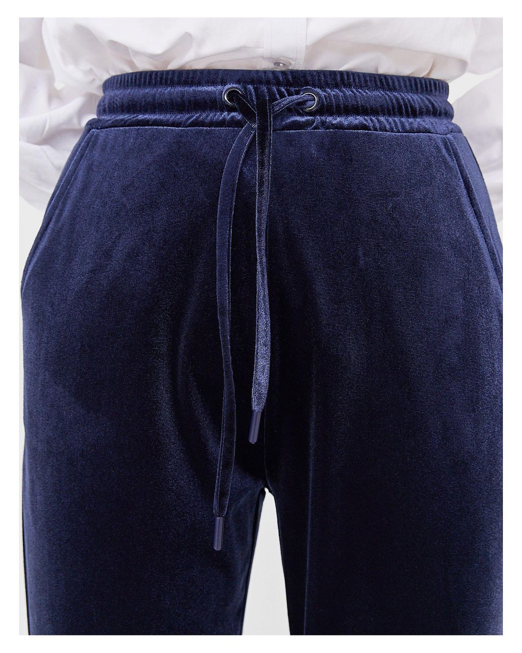 Stradivarius Velvet jogger in Blue 