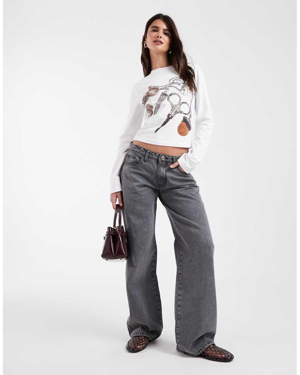 Muse Assembly White Graphic Victoria Long Sleeve Top