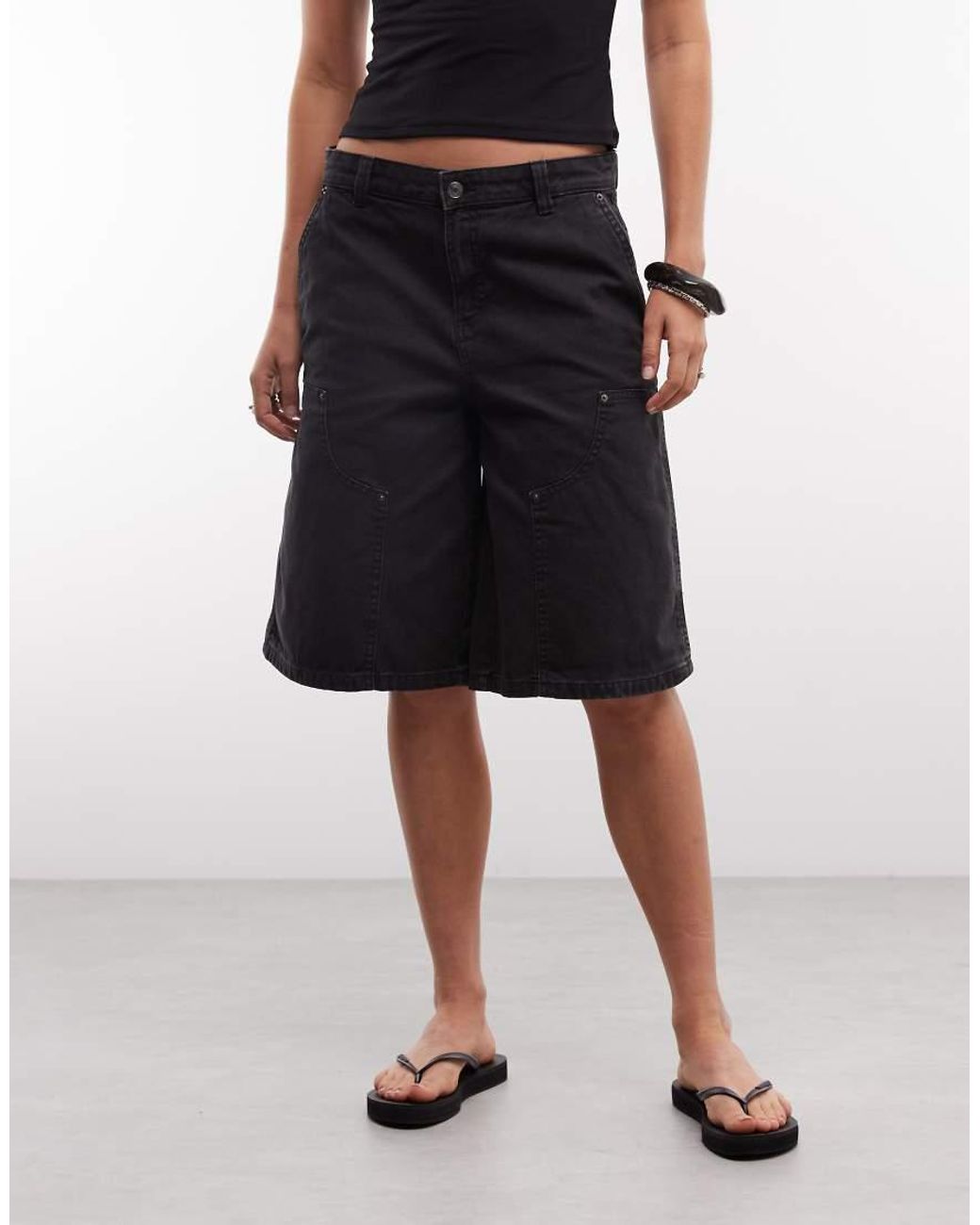 Weekday Black Carpenter Shorts