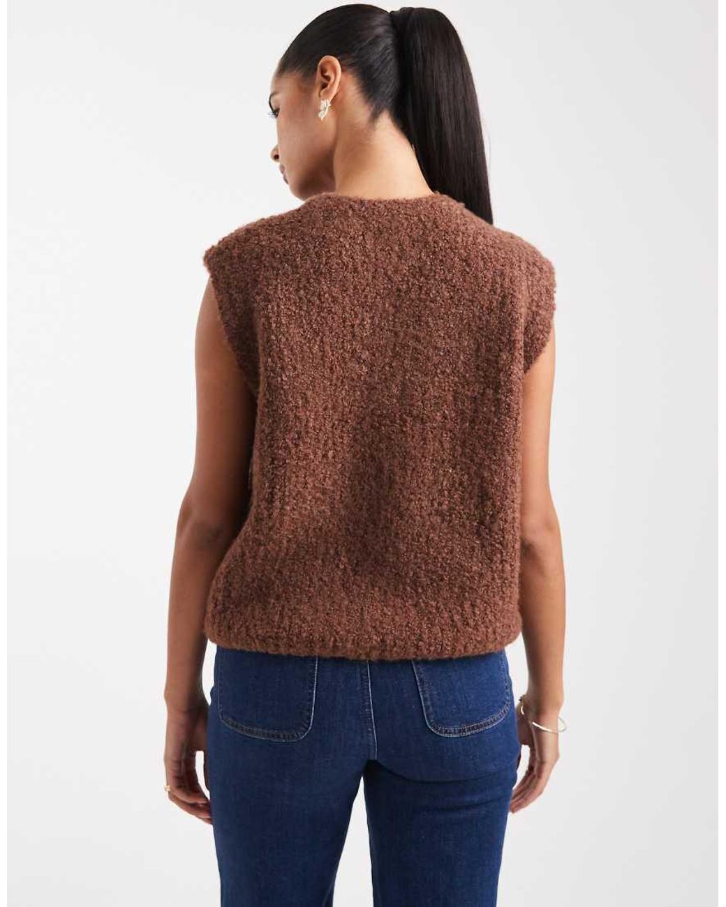 ASOS Blue Boucle Boxy Waistcoat