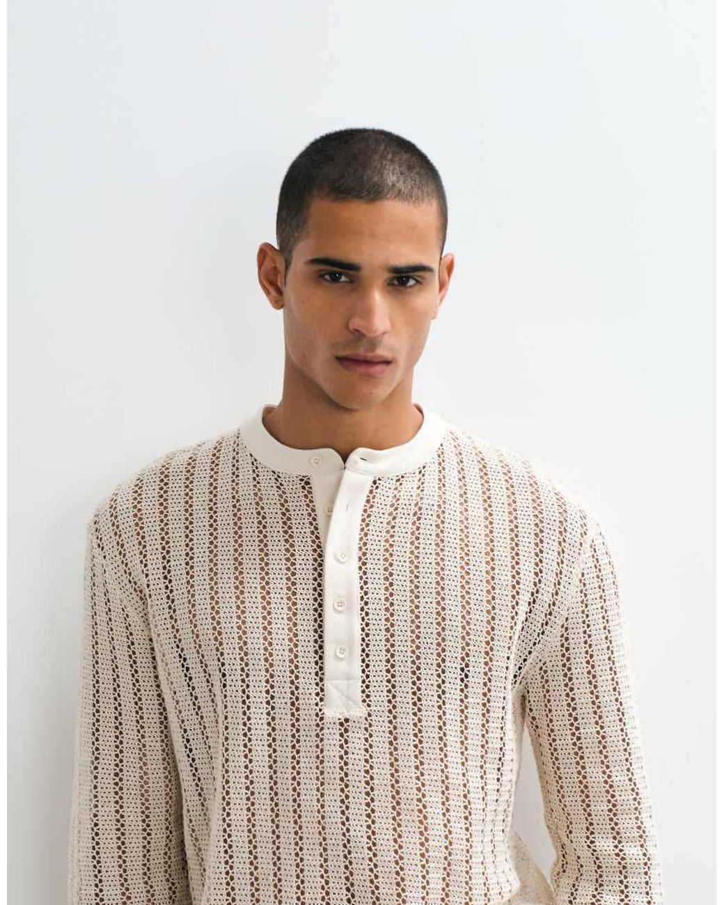 ASOS Natural Relaxed Long Sleeve T-shirt for men
