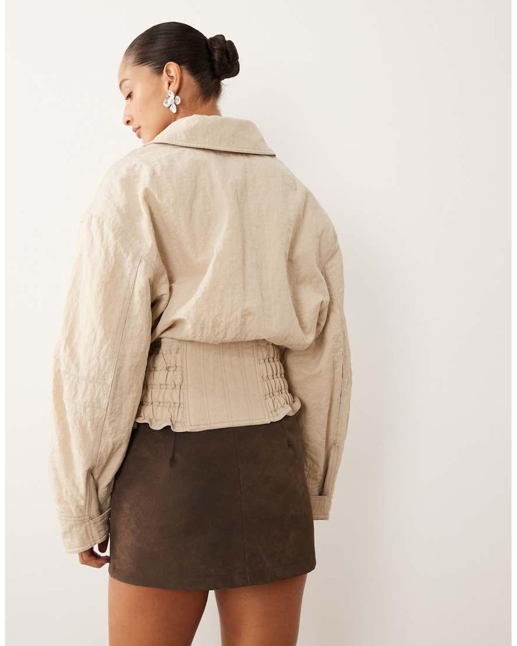 Mango Natural Capsule Funnel Neck Jacket