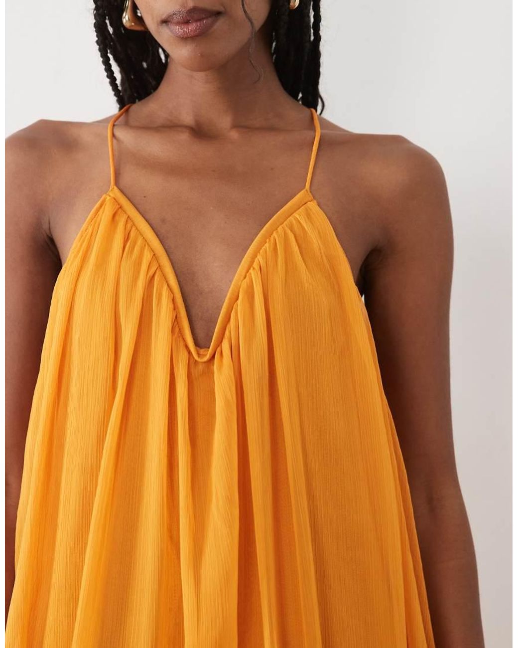 Mango Brown Flowy Maxi Dress
