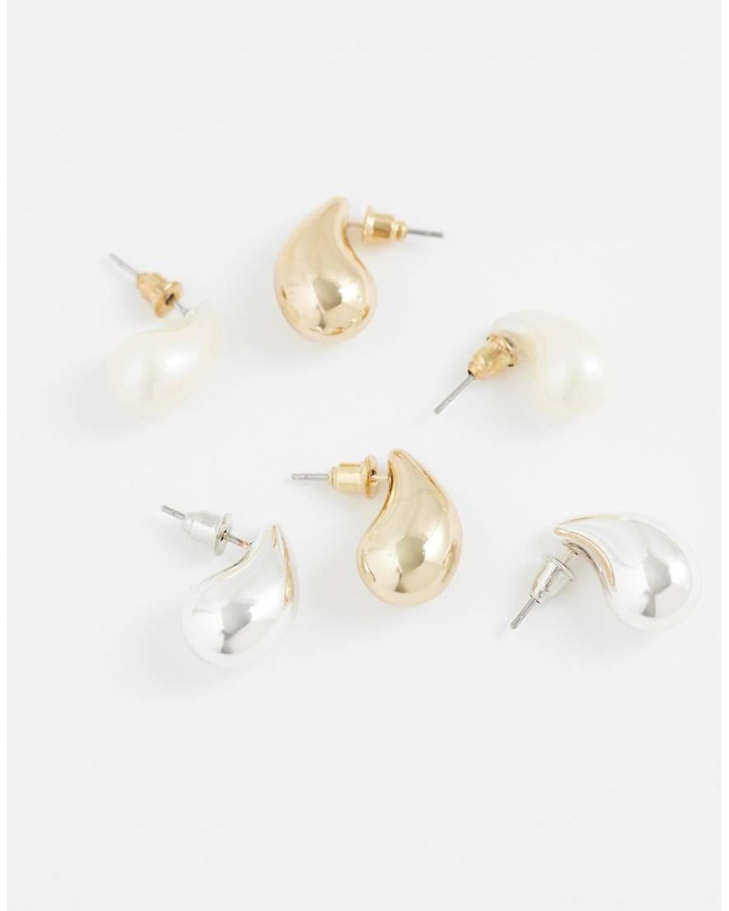 Accessorize White 3 Pack Mini Teardrop Earrings