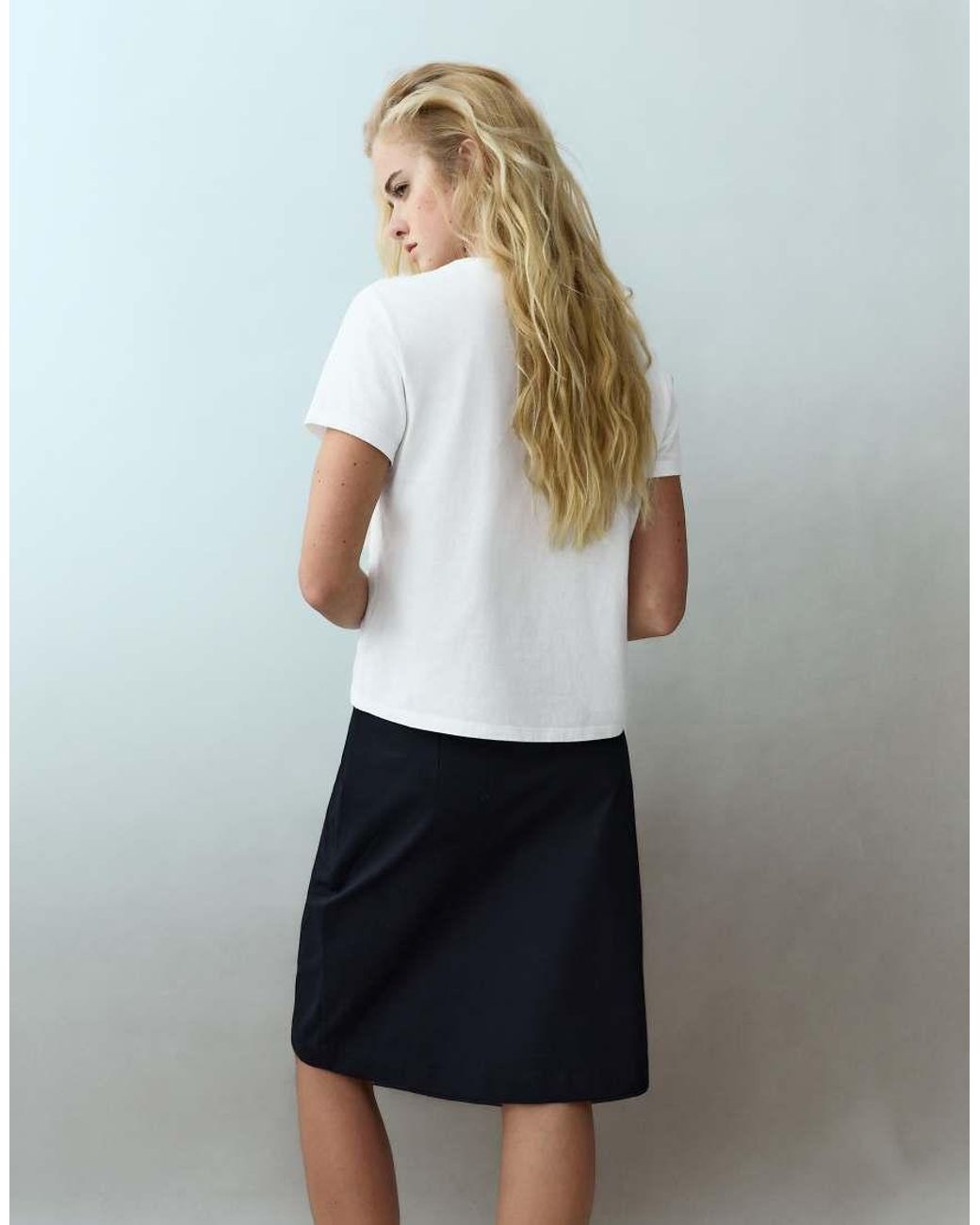 Pull&Bear Gray Text Graphic T-Shirt