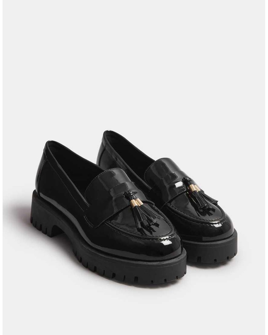 Yours Clothing Blue Tassel Patent Loafers