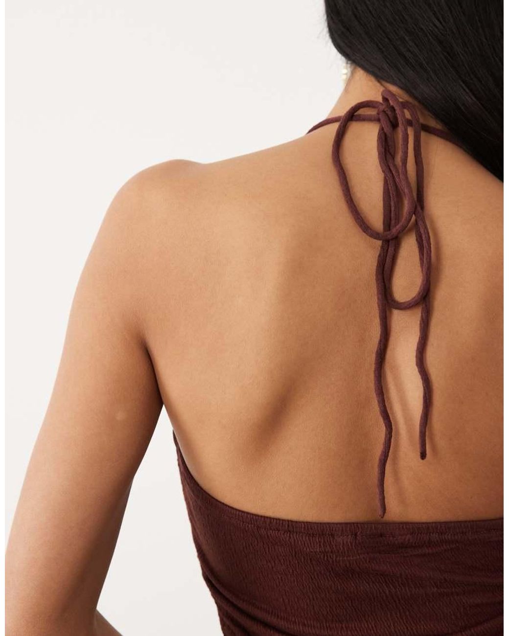 ASOS Brown Co-Ord Crinkle Cami Top