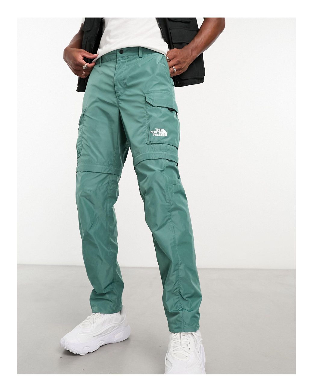 North face green lake zip off trousers on sale