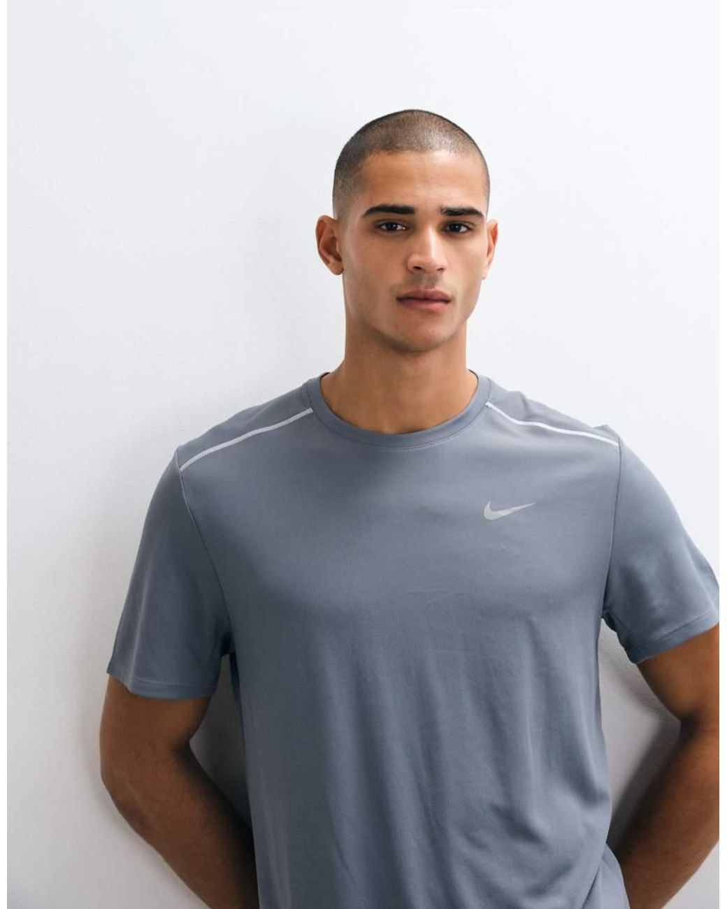 Nike Blue Miler Dri-fit Uv-protection T-shirt for men