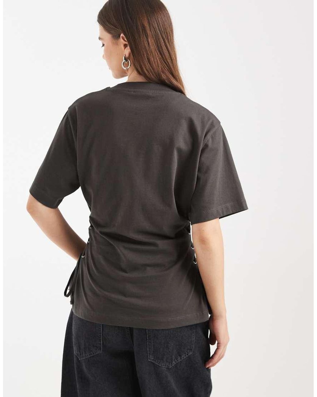 ASOS Gray Cinch Tie-side T-shirt