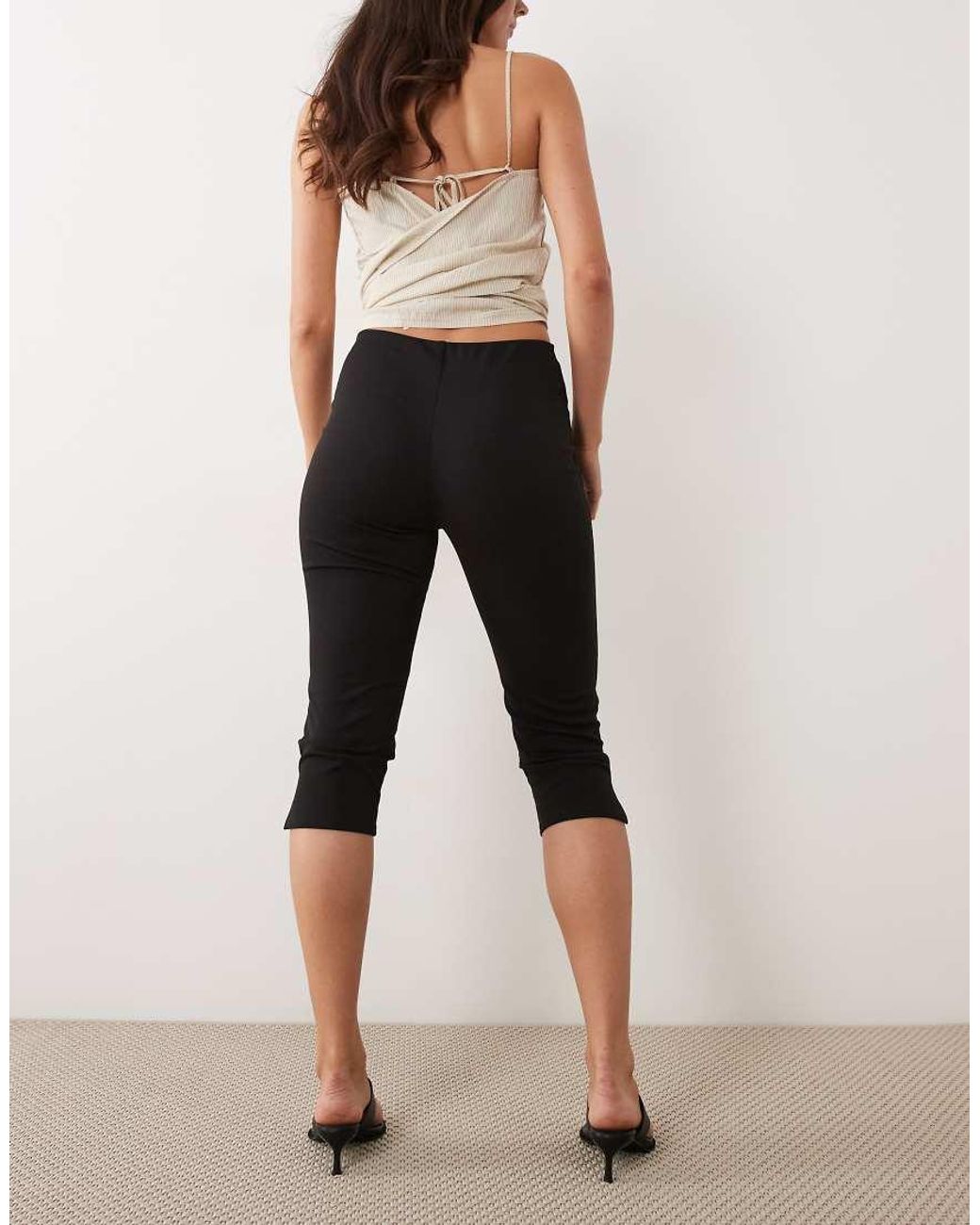 ASOS Black Asos Design Tall Capri Trousers With Side Split