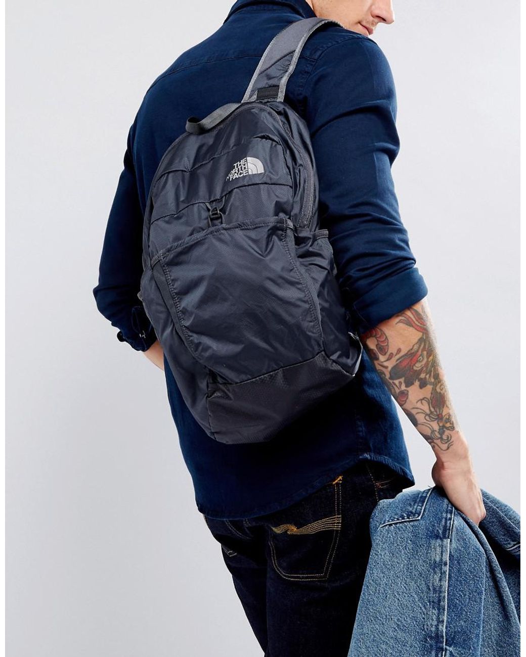 The North Face Packable Backpack Flyweight In Black in Grey for Men | Lyst  Canada