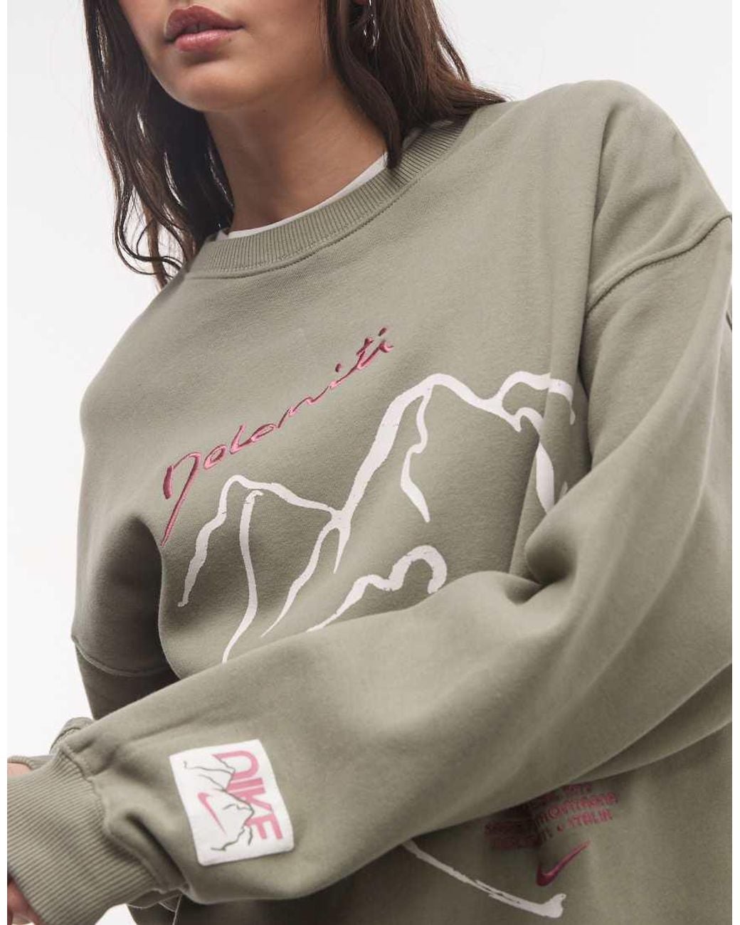 Nike Brown Studio Fleece Oversized Sweat With Back Print