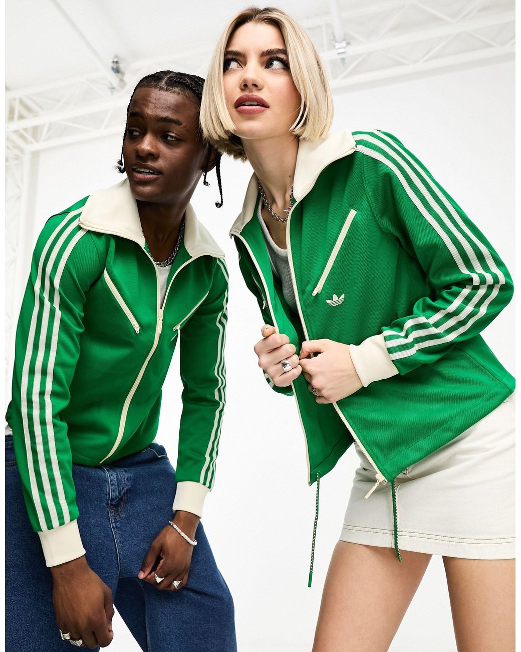 adidas Originals Adicolor 70s Unisex Montreal Track Top in Green | Lyst  Australia