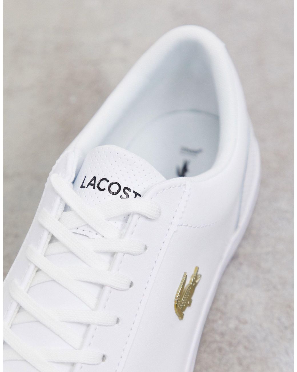 Lerond baskets a logo crocodile et dore Lacoste pour homme en coloris Blanc Lyst