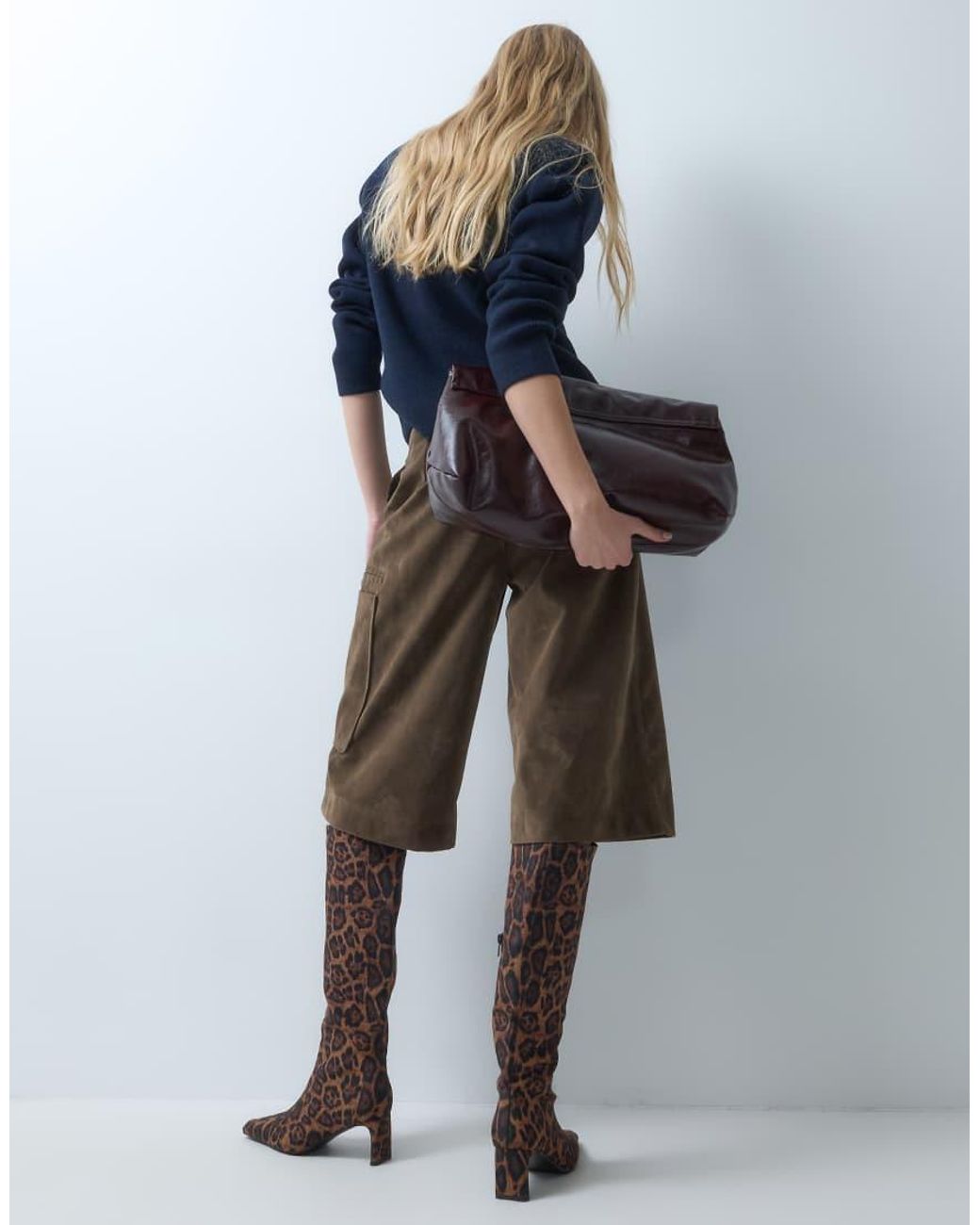 ASOS Brown Cedrick Chisel Toe Heeled Knee Boots