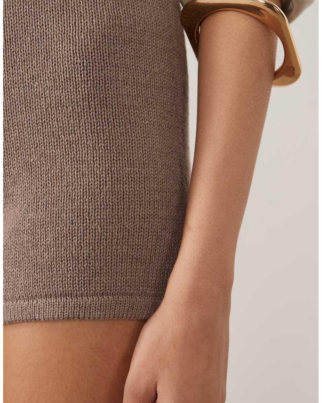 ASOS Natural Knitted Cotton Blend Short Co-ord