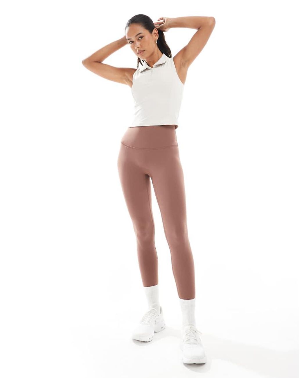 agon® White Sleeveless Collared Top