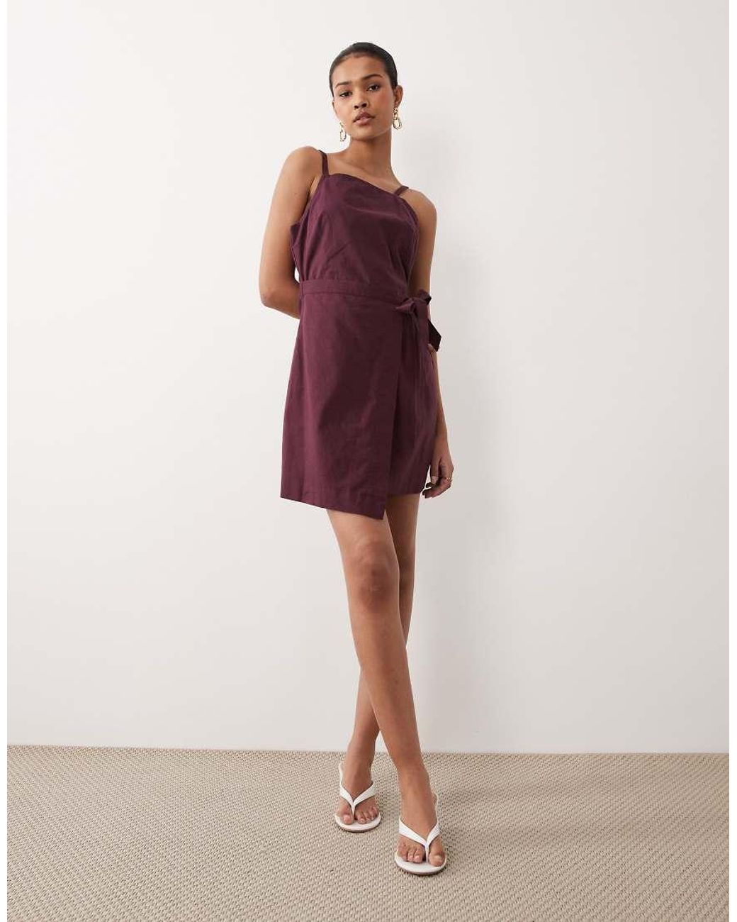 Nobody's Child Purple Kourtney Wrap Front Tie Detail Mini Dress Deep