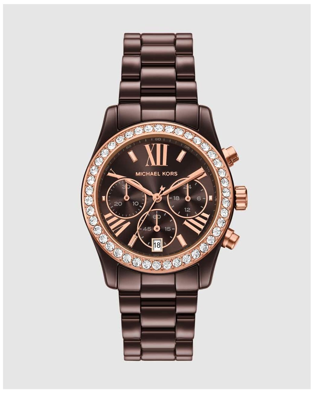 Michael Kors Brown Lexington Chronograph Ceramic Watch