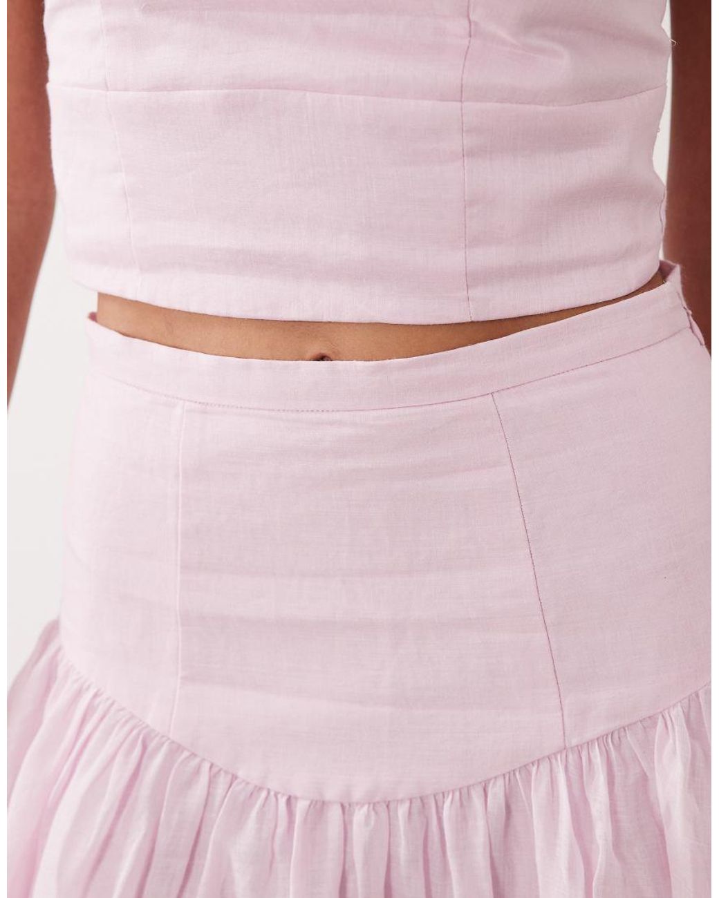 Bardot Pink Amorette Ramie Maxi Skirt