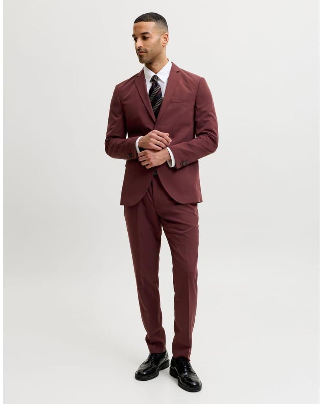 Jack & Jones Red Franco Super Slim Fit Single Breasted Blazer for men