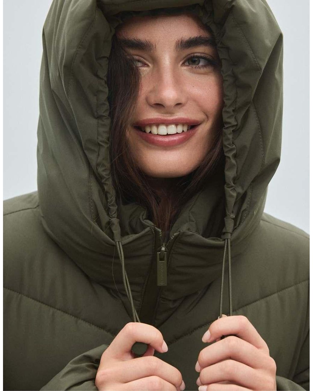 Stradivarius Green Basic Padded Coat