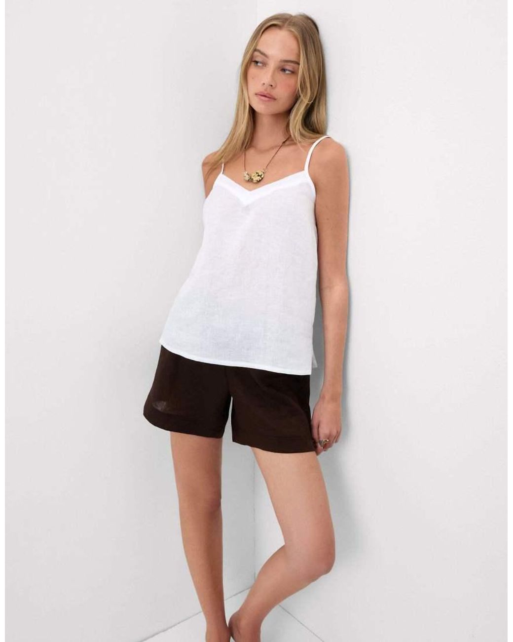 Intimissimi Purple The Pure Linen Plain-Weave Linen Top